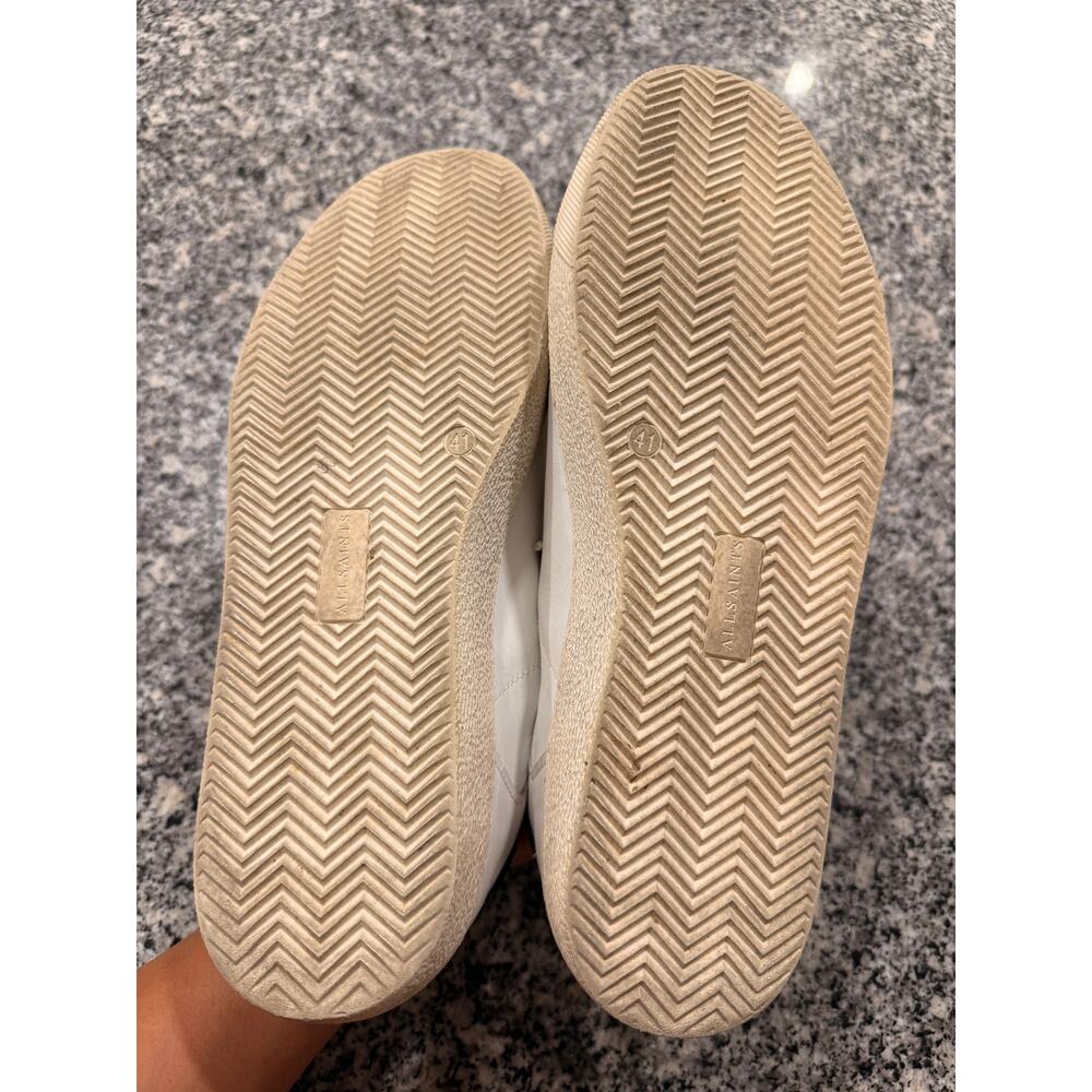AllSaints White Leather Low-Top Sneakers Size 41 - Picture 7 of 9